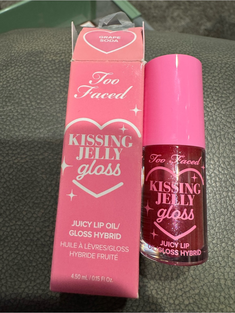 Too Faced Pink Kissing Jelly Lip Gloss. Grape Soda